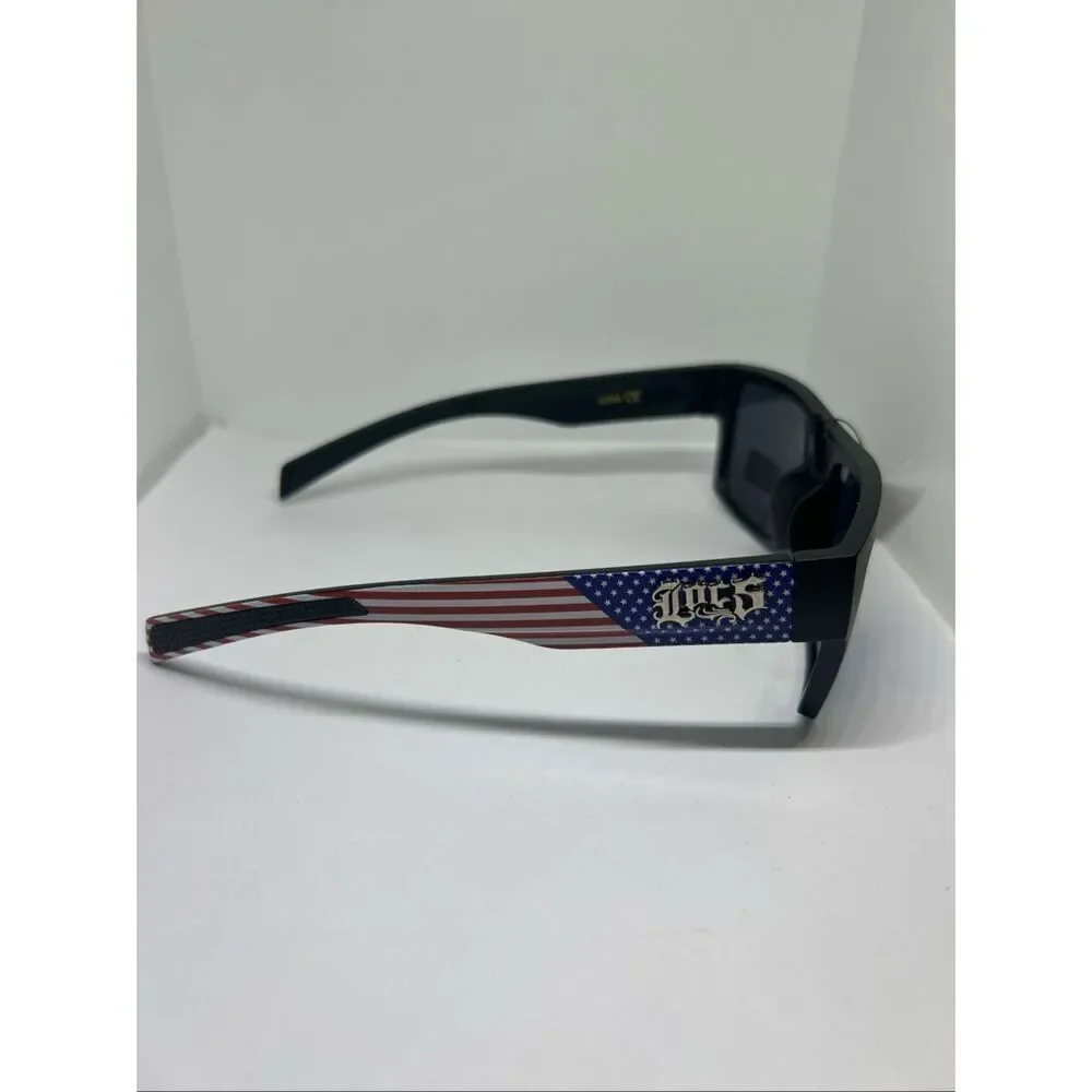 Locs Patriotic American Flag Black Sunglasses UV Protection Shades